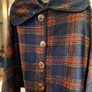 Plaid Poncho. 100% acrylic. NEVER worn